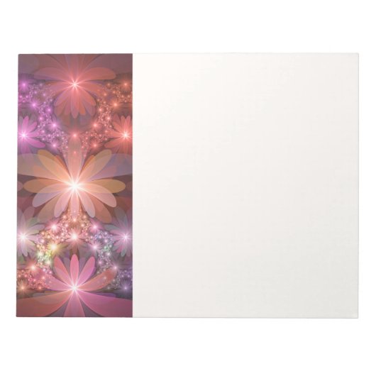 Bed Of Flowers Colorful Shiny Abstract Fractal Art ノートパッド (正面)