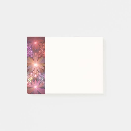 Bed Of Flowers Colorful Shiny Abstract Fractal Art ポストイット (正面)