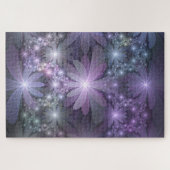 Bed of Flowers Trendy Shiny Abstract Fractal Art ジグソーパズル (横)