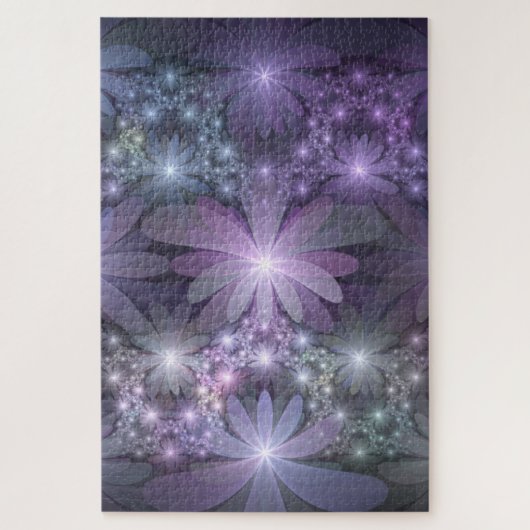 Bed of Flowers Trendy Shiny Abstract Fractal Art ジグソーパズル (縦)