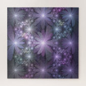 Bed of Flowers Trendy Shiny Abstract Fractal Art ジグソーパズル (横)