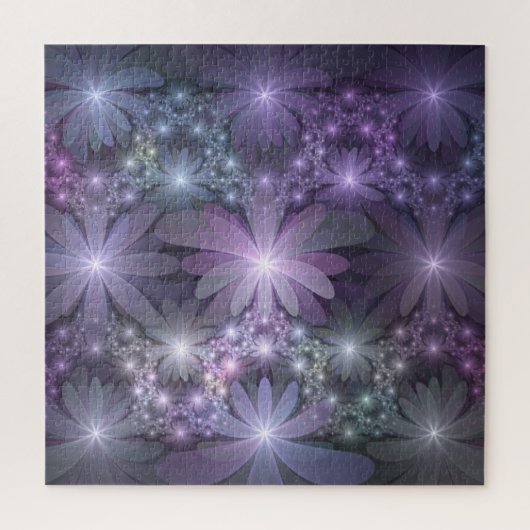 Bed of Flowers Trendy Shiny Abstract Fractal Art ジグソーパズル (縦)