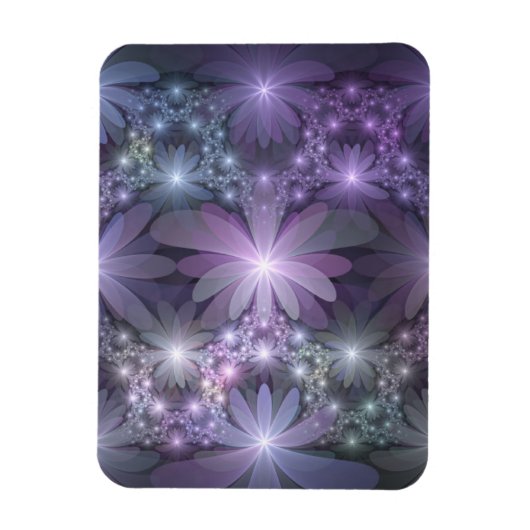 Bed of Flowers Trendy Shiny Abstract Fractal Art マグネット (縦)