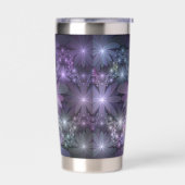 Bed of Flowers Trendy Shiny Abstract Fractal Art 保温保冷タンブラー (左面)