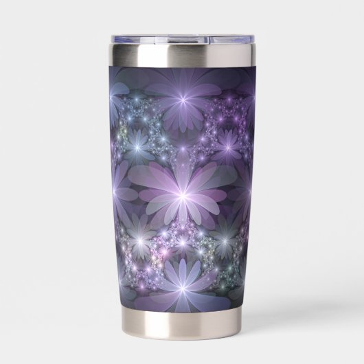 Bed of Flowers Trendy Shiny Abstract Fractal Art 保温保冷タンブラー (正面)