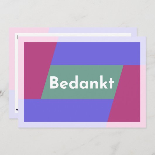 "Bedankt" サンキューカード (正面/裏面)