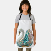 Bedazzled Diamond Swan Gold Crystal Bling エプロン (インサイチュ)