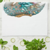 Bedazzled Diamond Swan Gold Crystal Bling キッチンタオル (折り畳み)