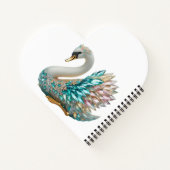Bedazzled Diamond Swan Gold Crystal Bling ノートブック (裏面)