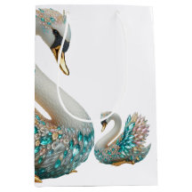Bedazzled Diamond Swan Gold Crystal Bling
