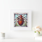 Bedbug dorsal view 060924IREF242 - Watercolor スクエア壁時計 (ホーム)