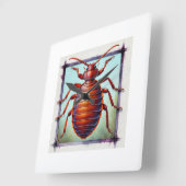 Bedbug dorsal view 060924IREF242 - Watercolor スクエア壁時計 (傾斜)