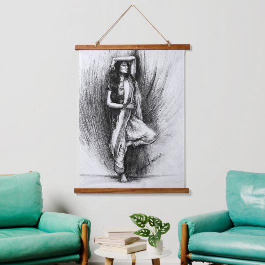 Bedhund – フィギュア絵を描ル 吊り下げ型タペストリー (リビング)