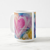 Bedie Wolfondによるハートマグ芸術に感謝 コーヒーマグカップ (正面左)