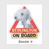 Bedlington On Board Terrier Dog Red Traffic Sign シール (シート)