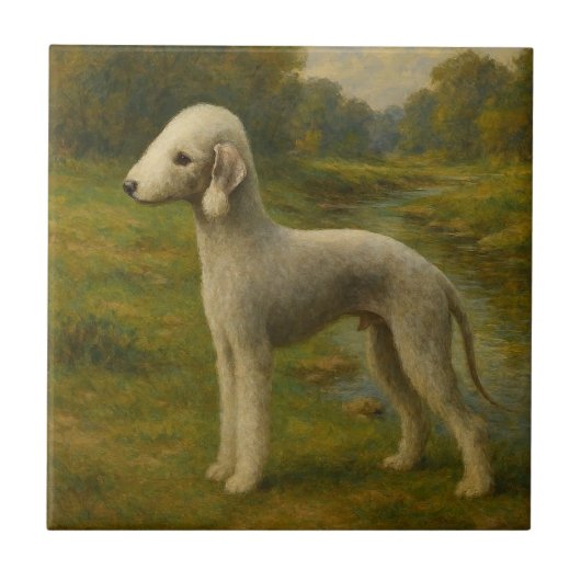 Bedlington Terrier タイル (正面)