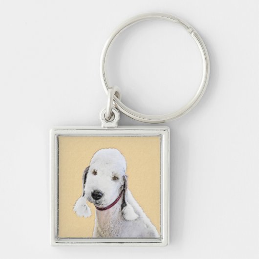 Bedlington Terrier Painting - Original Dog Art キーホルダー (正面)