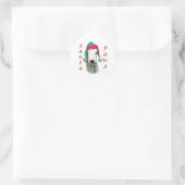 Bedlington Terrier Santa Paws ラウンドシール (バッグ)
