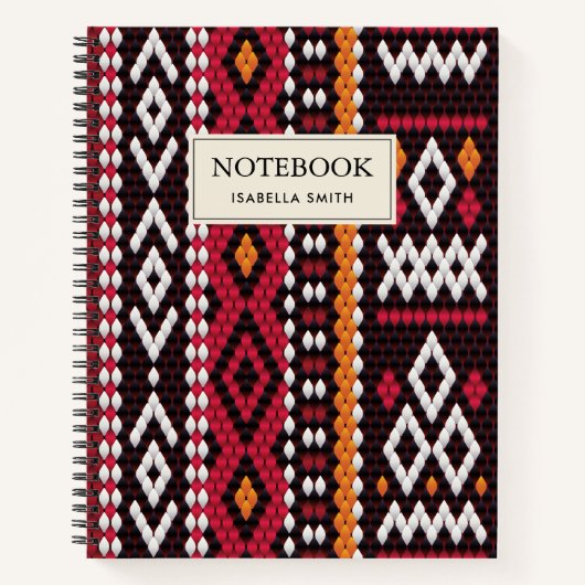 Bedouin Sadu Fabric Pattern ノートブック (正面)