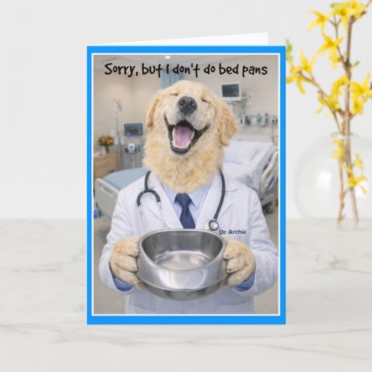 Bedpan Help Get Well Card  BPA-1 カード (黄色い花)