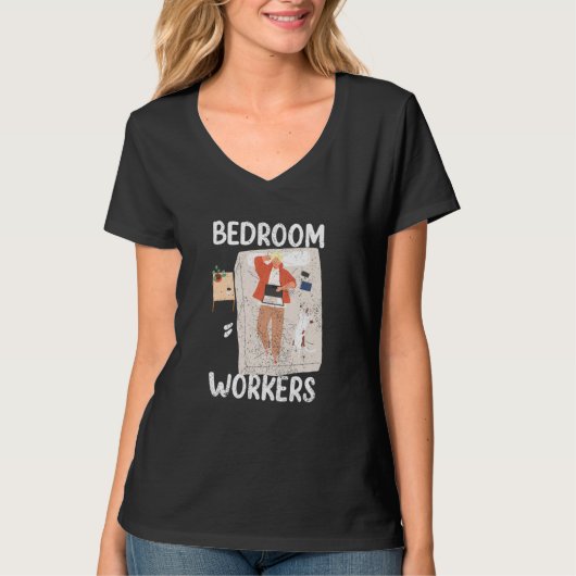Bedroom Workers On Duty At Night Shift Constructio Tシャツ (正面)