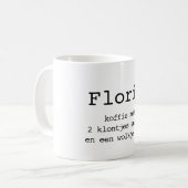 Bedrukt met naam en koffie instructies コーヒーマグカップ (正面左)
