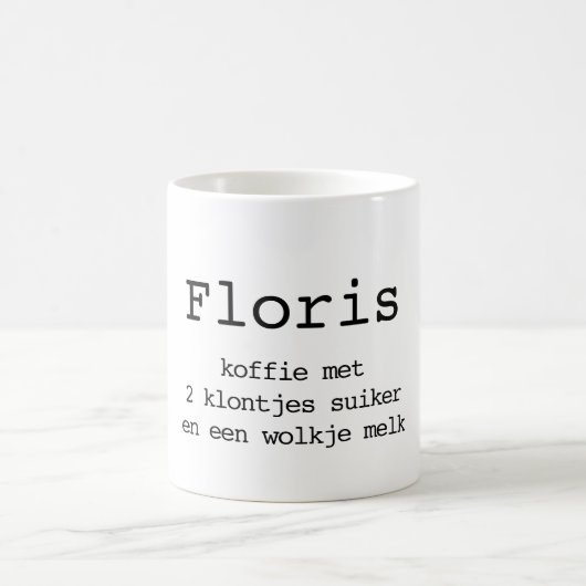 Bedrukt met naam en koffie instructies コーヒーマグカップ (中央)
