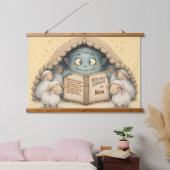 Bedtime Stories by Mom Cute Monster Baby Blanket 吊り下げ型タペストリー (寝室)