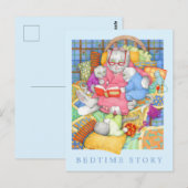BEDTIME STORYはがき/青 ポストカード (正面/裏面)