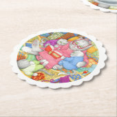 BEDTIME STORYスカロップラウンドコースター – ホワイト ペーパーコースター (アングル)