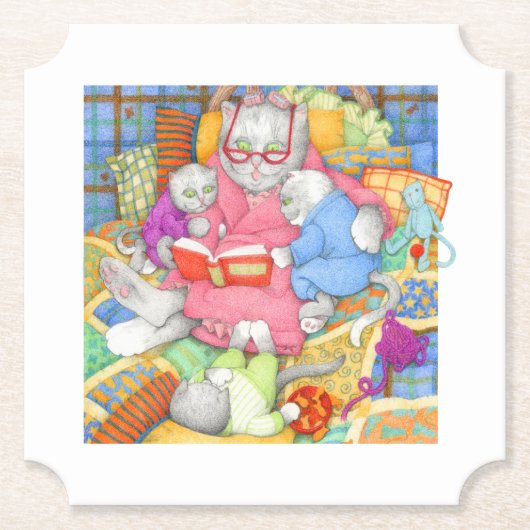 BEDTIME STORYチケット紙コースター – ホワイト ペーパーコースター (正面)
