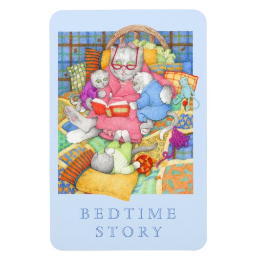 BEDTIME STORY 4x6フレキシブル磁石 – 青 マグネット (縦)