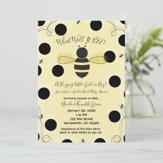 BEEがどうなるかは赤ちゃんシャワーを明かす 招待状 (スタンド正面)