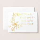 Beeと友達のヴィンテージモチーフをありがとう 箔カード (封筒付き正面)