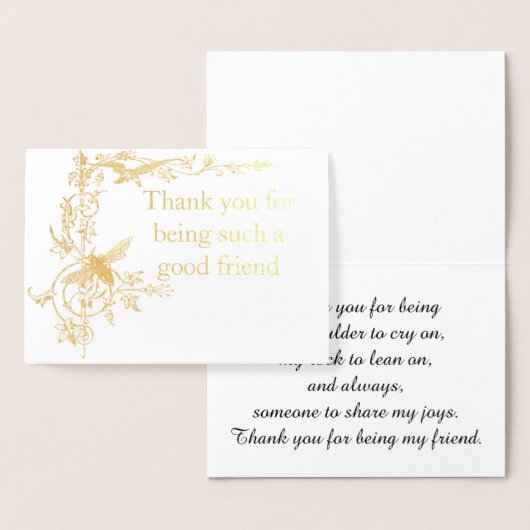 Beeと友達のヴィンテージモチーフをありがとう 箔カード (ディスプレー)