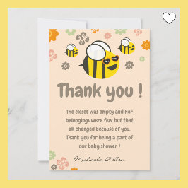 Beeのお礼カード Sweet as can bee Mommy to bee サンキューカード