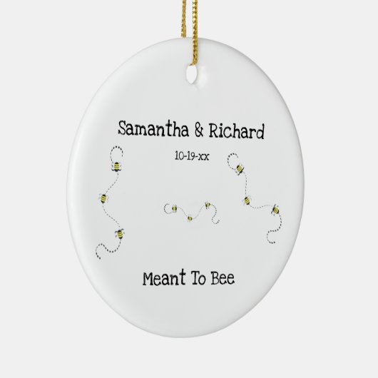 Beeのクールカスタマイズ可能な文字 セラミックオーナメント (右)