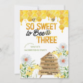 Beeの巣とハチミツの3歳誕生日 招待状 (正面)