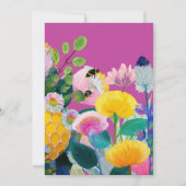 Beeの3歳誕生日におすすめのカラフルなデザイン 招待状 (裏面)