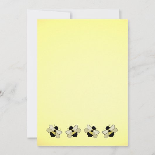 Beeはベビーシャワー用 招待状 (裏面)