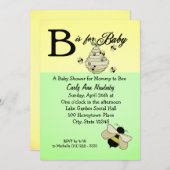 Beeはベビーシャワー用 招待状 (正面/裏面)