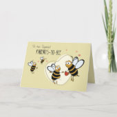 BEEへの親、3番目のお子様おめでとうございます カード (正面)