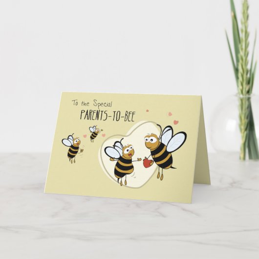 BEEへの親、3番目のお子様おめでとうございます カード (正面)