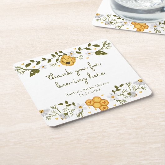 Beeをありがとう ここにいてくれて ペーパーコースター (アングル)