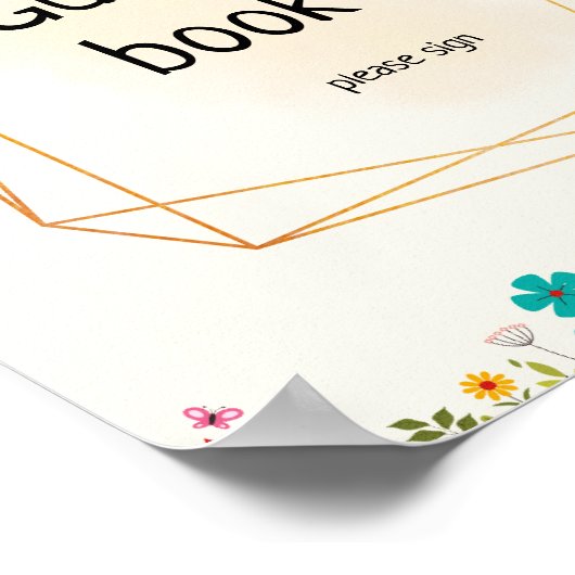 Beeをテーマにした赤ちゃんシャワーゲストブックポスター ポスター (角)