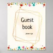 Beeをテーマにした赤ちゃんシャワーゲストブックポスター ポスター (正面)