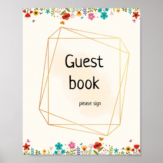 Beeをテーマにした赤ちゃんシャワーゲストブックポスター ポスター (正面)
