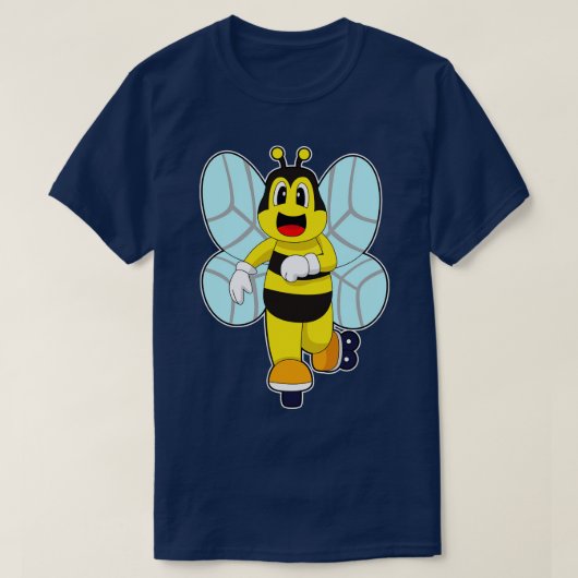 Beeインラインスケートで滑るローラースケート Tシャツ (デザイン正面)