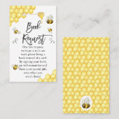 Beeテーマの赤ちゃんシャワーブックリクエストの挿入 名刺 (正面/裏面)