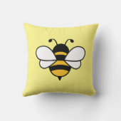BeeハッピークッションとBeeイメージ。編集可能 クッション (裏面)